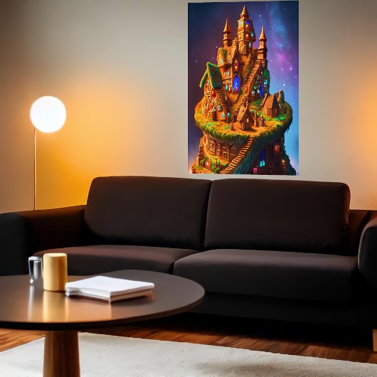 Uniek Gingerbrood-dorp | AI Art. Poster