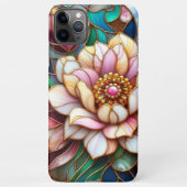 Uniek Glas in lood bloemenmozaïek kunstpatroon iPhone Hoesje (Achterkant)