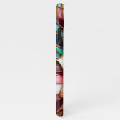 Uniek Glas in lood bloemenmozaïek kunstpatroon iPhone Hoesje (Rechterkant)