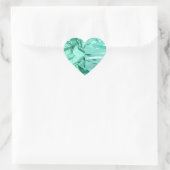 Uniek Glitter Sparkle Mint Green Crinkle Design Hart Sticker (Tas)