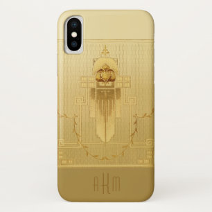 Uniek Gold Art Deco-monogram iPhone X Hoesje