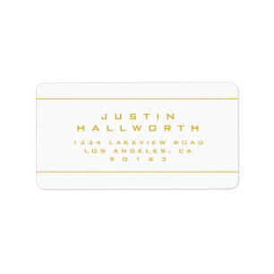 Uniek Gold- en wit retouradres Etiket