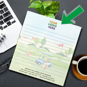 Uniek golfthema Corporate Logo Lined Notitieblok