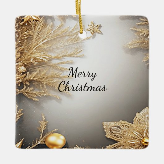 Uniek Goud Decoratief Kerstvakantie Ornament (Voorkant)