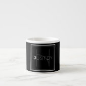 Uniek grijs monogram espresso kop (Voorkant)