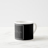 Uniek grijs monogram espresso kop (Voorkant rechts)