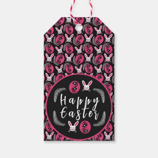 Uniek Happy Easter Patroon Cadeaulabel (Voorkant)