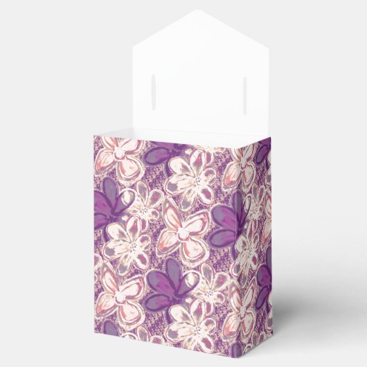 Uniek in glam/paarse bloemen bedankdoosjes (Geopend)