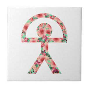 Uniek Indalo-Man in Floral Design Tegeltje