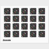 Uniek kerstdoddles blauw design vierkante sticker (Vel)