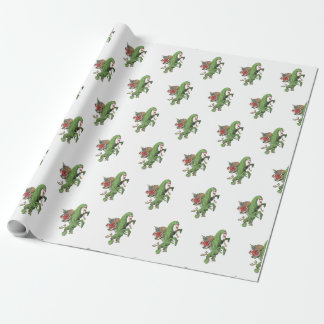 Uniek kerstinosaur-omslagpapier voor kinderen cadeaupapier