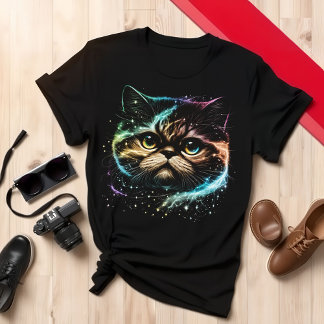 Uniek Kleurrijk Kattenontwerp voor Kattenliefhebbe T-shirt
