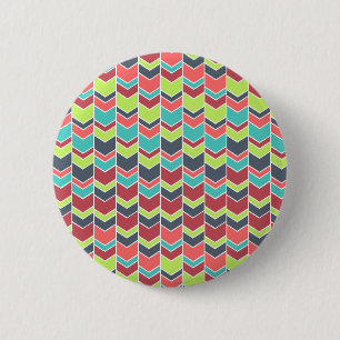 Uniek kleurrijk modern Chevron-patroon Ronde Button 5,7 Cm