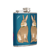 Uniek konijn in de spiegel heupfles (Rechts)