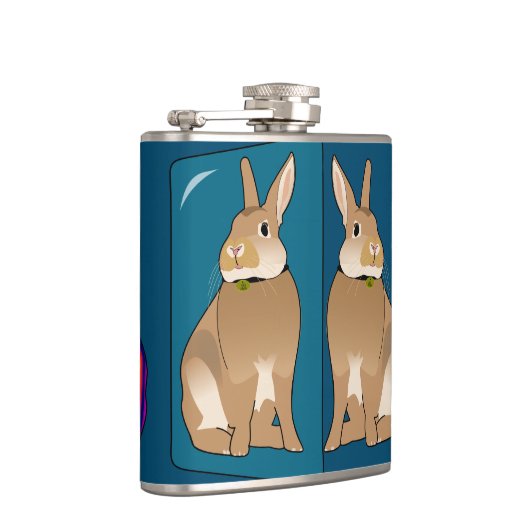 Uniek konijn in de spiegel heupfles (Rechts)