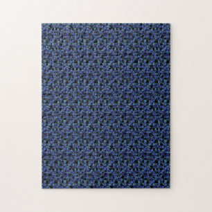 Uniek Kordaat Hip Geometrisch Blauw Cyaan Grijs Zw Legpuzzel