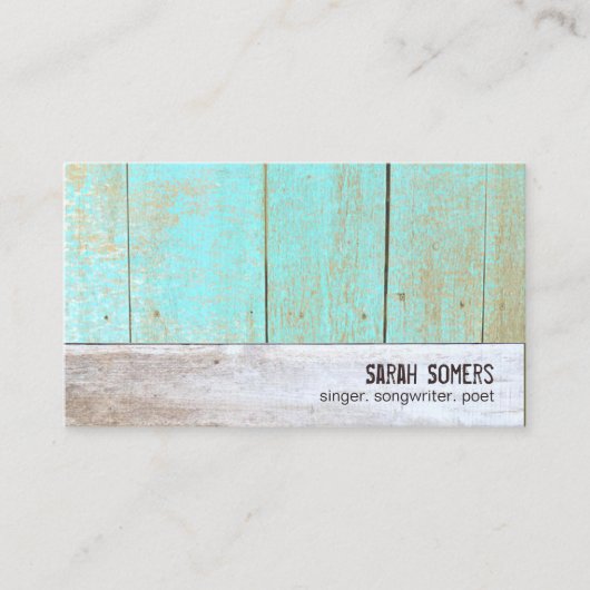Uniek landschap Rustisch geregenereerd Turquoise W Visitekaartje (Voorkant)