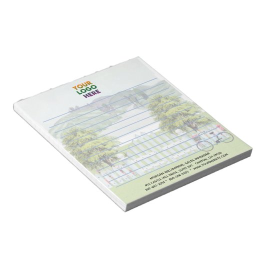 Uniek landthema Corporate Logo Lined Notitieblok (Schuin)