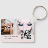 Uniek Lash Expert Logo Visitekaartje met QR-code Sleutelhanger (Voorkant)