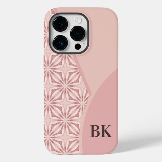 Uniek  lichtroze geometrisch patroon Case-Mate iPhone case (Achterkant)