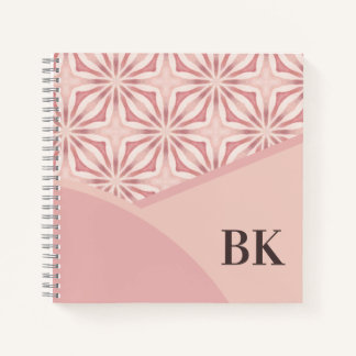 Uniek  lichtroze geometrisch patroon notitieboek