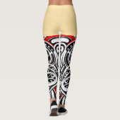 Uniek Maori ontwerp ROOD Leggings (Achterkant)
