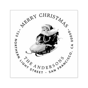 Uniek Merry Christmas Family Retouradres Rubberstempel