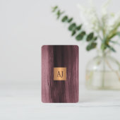 Uniek modern elegant goud, monogrammen visitekaartje (Staand voorkant)