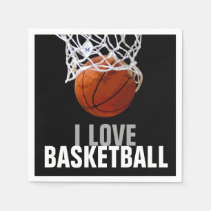 Uniek modern Ik hou van basketbal partij Servet