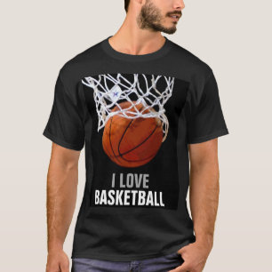 Uniek Modern Ik hou van basketbal T-shirt