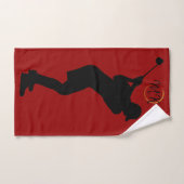 Uniek modern Mannen ontwerp - rood aangepast monog Handdoek (Handdoek)