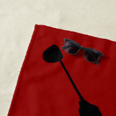 Uniek modern Mannen ontwerp - rood aangepast monog Strandlaken (In situ)