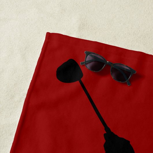 Uniek modern Mannen ontwerp - rood aangepast monog Strandlaken (In situ)