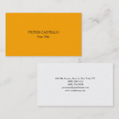 Uniek Modern Plain Minimalistisch Sinaasappel Wit Visitekaartje (Voorkant / Achterkant)