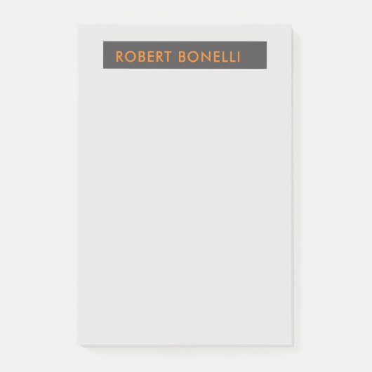 Uniek Modern Platinum Grey Minimalistisch Groot Post-it® Notes (Voorkant)
