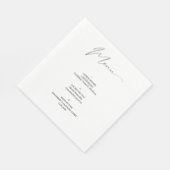 Uniek modern script bruiloft menu servet (Hoek)