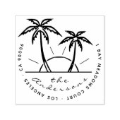 Uniek modern Tropisch palmretouradres Zelfinktende Stempel (Design)