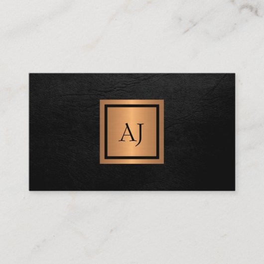 Uniek modern vet monogram QR code goud zwart Visitekaartje (Voorkant)