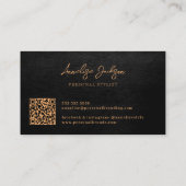 Uniek modern vet monogram QR code goud zwart Visitekaartje (Achterkant)
