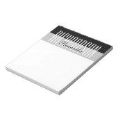 Uniek Modern Zwart Grijs Wit Geometrisch Script Notitieblok (Gedraaid)