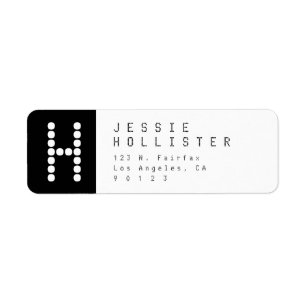 Uniek Modern Zwart & Wit Retouradres Etiket
