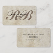 Uniek monogram hoekstenen monogram visitekaartje (Voorkant / Achterkant)