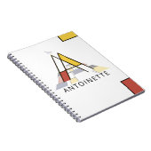 Uniek monogram neoplasticisme Style. Brief A Notitieboek (Rechterzijde)