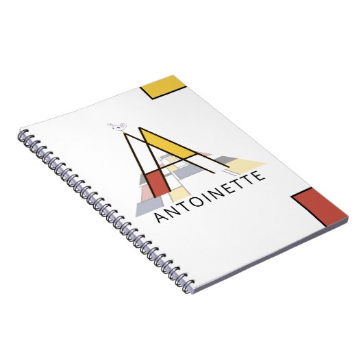 Uniek monogram neoplasticisme Style. Brief A Notitieboek (Rechterzijde)