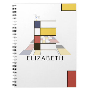 Uniek monogram neoplasticisme Style. Brief E Notitieboek