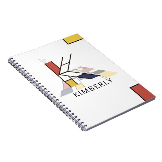 Uniek monogram neoplasticisme Style. Brief K Notitieboek (Rechterzijde)