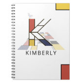 Uniek monogram neoplasticisme Style. Brief K Notitieboek (Voorkant)