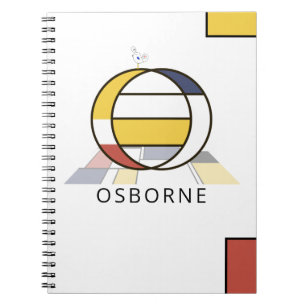 Uniek monogram neoplasticisme Style. Brief O Notitieboek