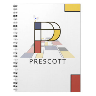 Uniek monogram neoplasticisme Style. Brief P Notitieboek