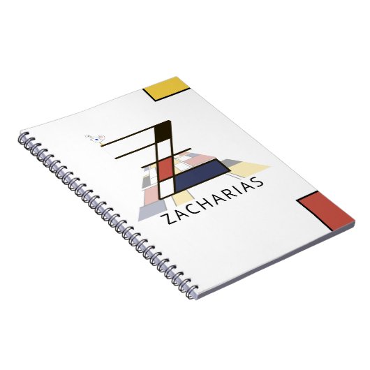 Uniek monogram neoplasticisme Style. Letter Z Notitieboek (Rechterzijde)